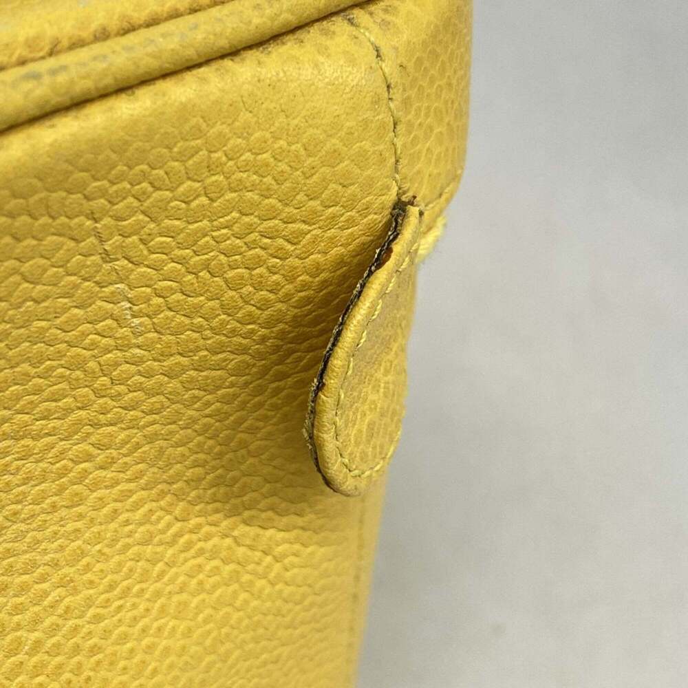 Chanel handbag/vanity bag, caviar leather, yellow, women's. - Picture 10 of 12